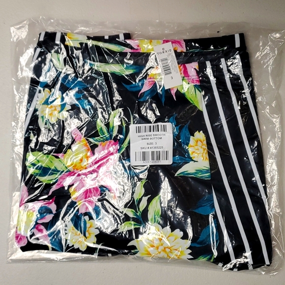 ❤️NWT VINTAGE TORRID SWIM BOTTOM TROPICAL - HIGH WAIST TUMMY CONTROL BIKINI PLUS - Picture 5 of 11